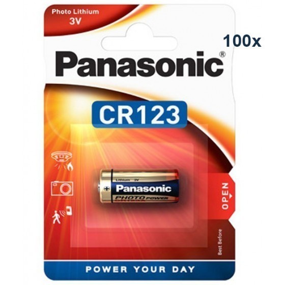 Panasonic CR123A Photo Power Lithium Batterie 100-Pack