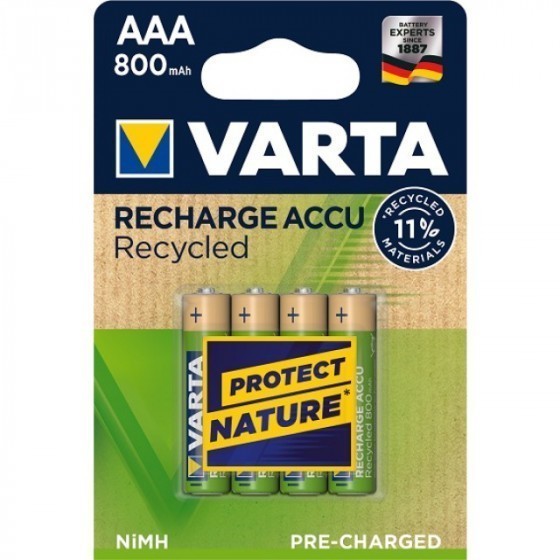Varta 56813 Recharge Accu Recycled AAA/Micro Akku 4-Blister