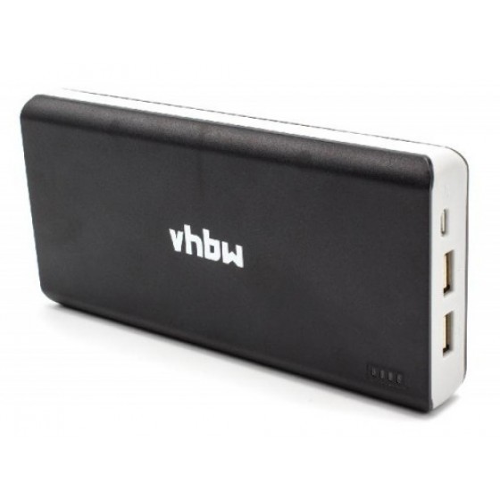 VHBW Powerbank Backup Akku für Geräte, 20800mAh, 5V, schwarz