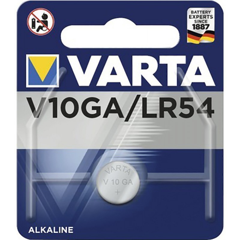 8 X Varta V10GA V10 GA LR54 AG10 189 LR1130 1,5V Alkaline Blister Batteries 