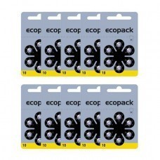 ECOPACK Hörgerätebatterie HA10 von Varta Microbattery 60-Box