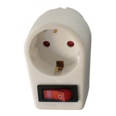 Arcas 1-fach Zwischenstecker Steckdose mit Schalter inkl. Kindersicherung