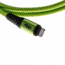 2in1 Datenkabel USB Typ C auf Lightning, Nylon, 1m, grün-schwarz