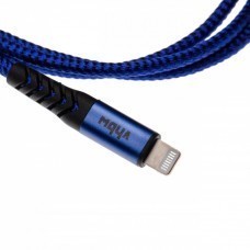 2in1 Datenkabel USB Typ C auf Lightning, Nylon, 1m, blau-schwarz
