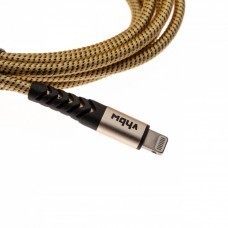 2in1 Datenkabel USB 2.0 auf Lightning, Nylon, 1,80m, gelb-schwarz