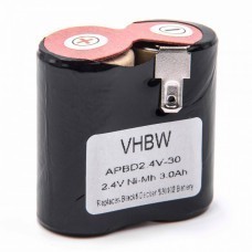 VHBW Akku für Black & Decker HC410, 2.4V, NiMH, 3000mAh