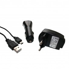 4-in-1-Zubehörset für Mini-USB: Ladegerät, KFZ-Adapter, Daten- und Ladekabel