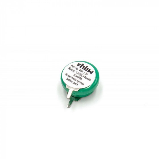 Button cell battery V40H with 2Pins, NimH, 1.2V, 40mAh
