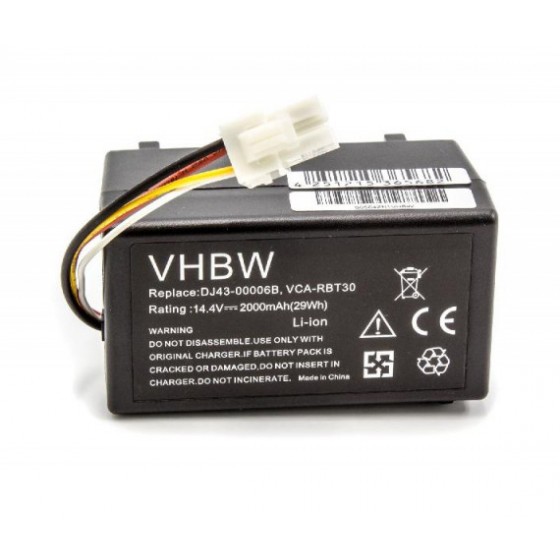 VHBW Battery for Samsung Navibot, DJ43-00006B, 14.4V, 2000mAh, Li-Ion
