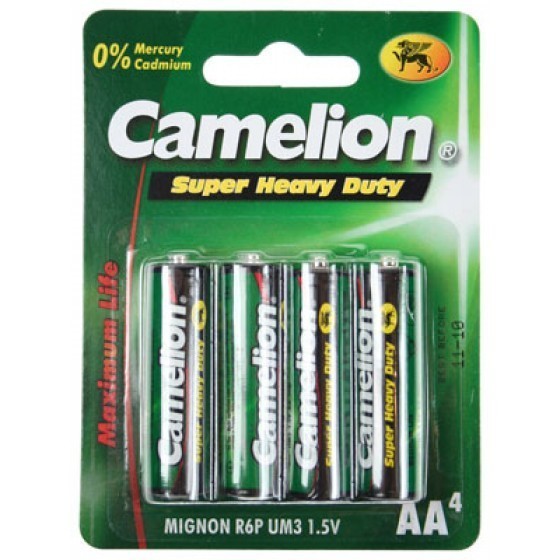 Camelion R06 Zinc Carbon AA/Mignon Battery Blister of 4