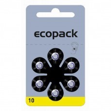 ECOPACK hearing aid batteries HA10 6pcs