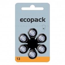 ECOPACK hearing aid batteries HA13 6pcs