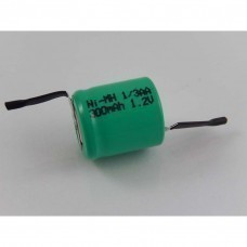 VHBW rechargeable battery 1/3AA with soldering lug in Z-shape, NiMH, 1.2V, 300mAh