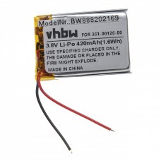 VHBW Battery for Garmin Fenix 6X, 361-00126-00 420mAh, 3.8V, Li-Polymer