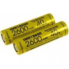 Nitecore Li-Ion battery type IMR18650 2600mAh/40A, 2 pieces