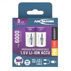Ansmann USB-C Akku Mono D/LR20/Li-Ion 1,5V 6000mAh 2-Pack incl. charging cable