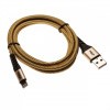 2in1 data cable USB 2.0 to Lightning, nylon, 1.80m, yellow-black